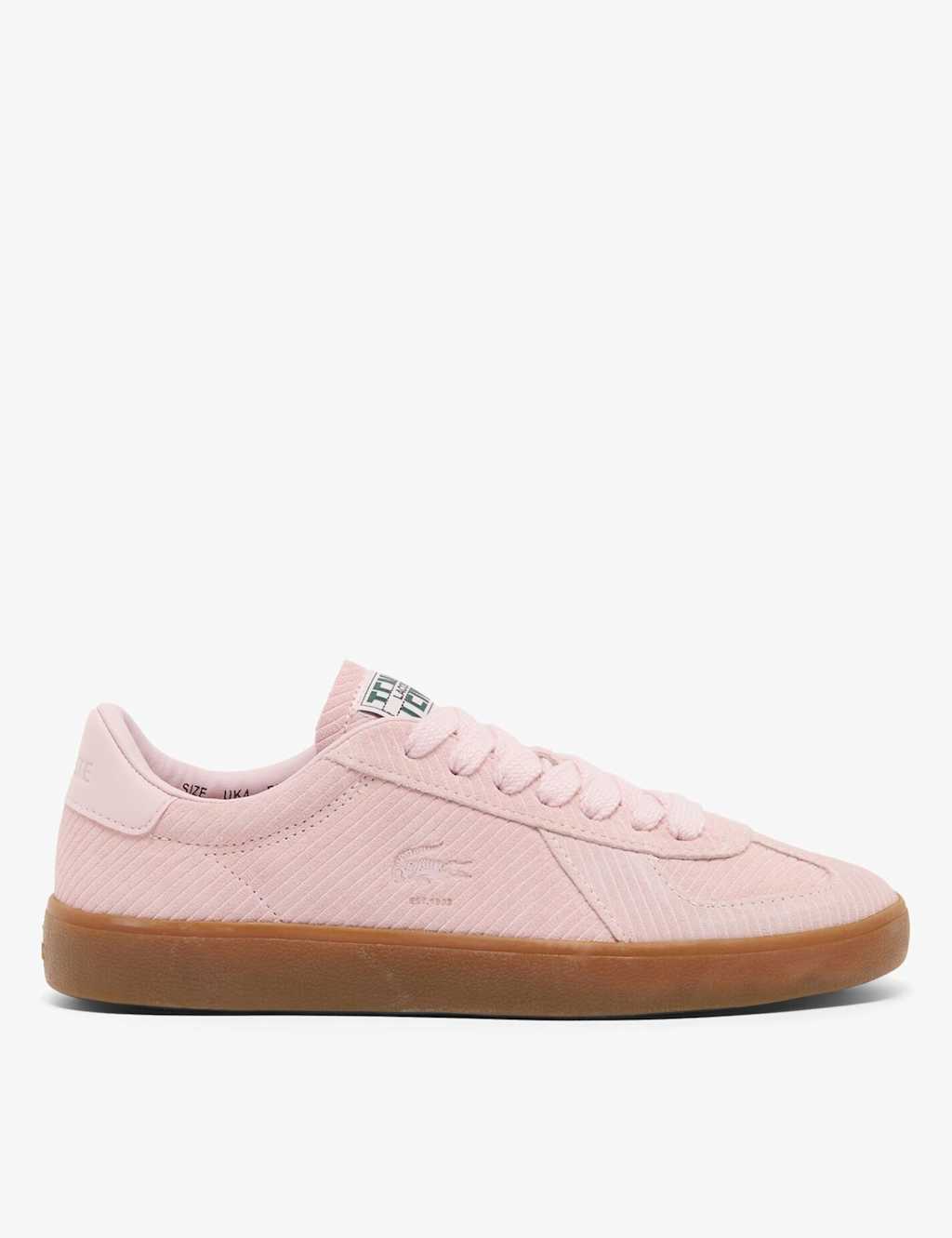 Lacoste Suede Lace Up Side Detail Trainers Light Pink