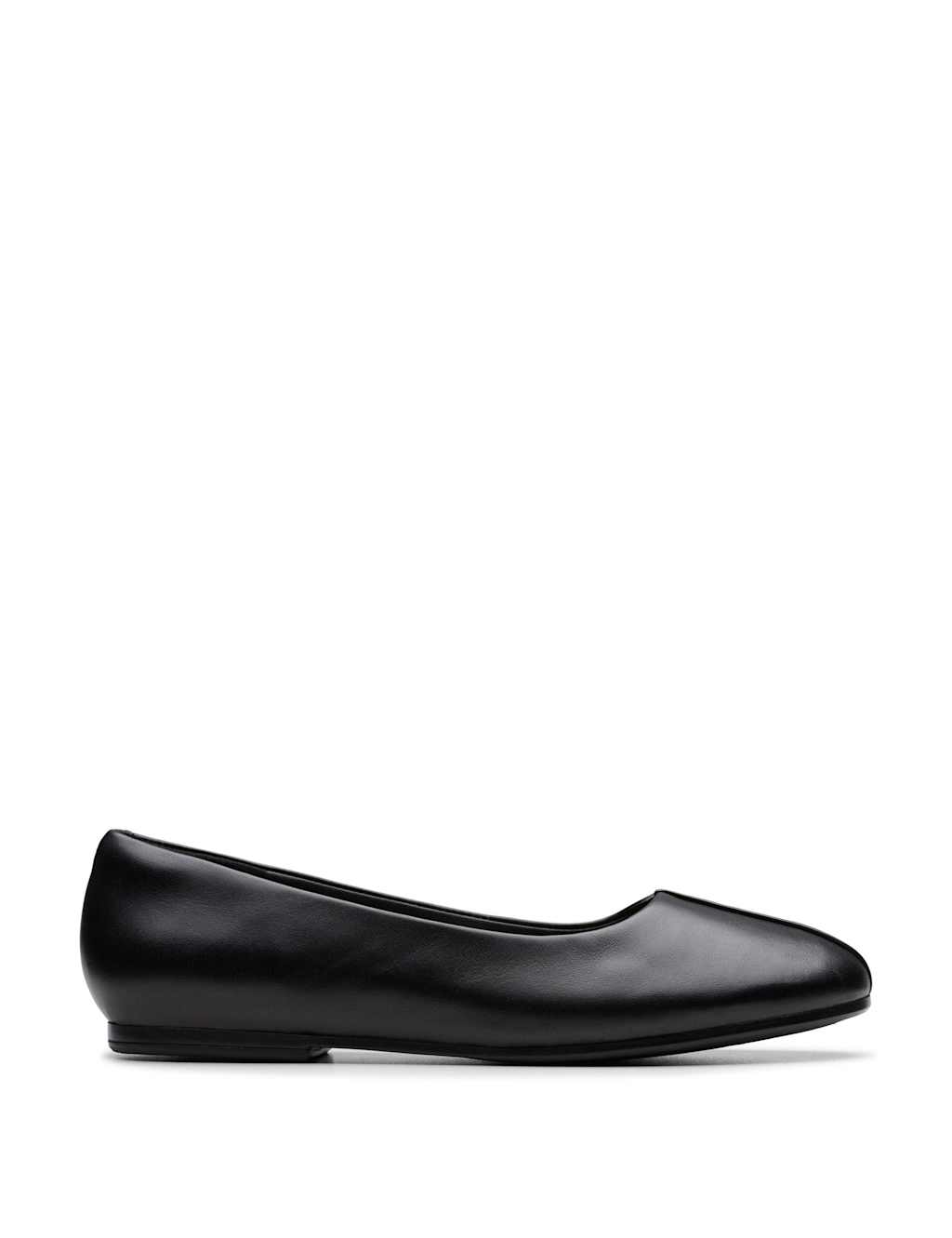 Clarks Women's Leather Slip On Flat Ballet Pumps - 4½ - Black - Available at M&S