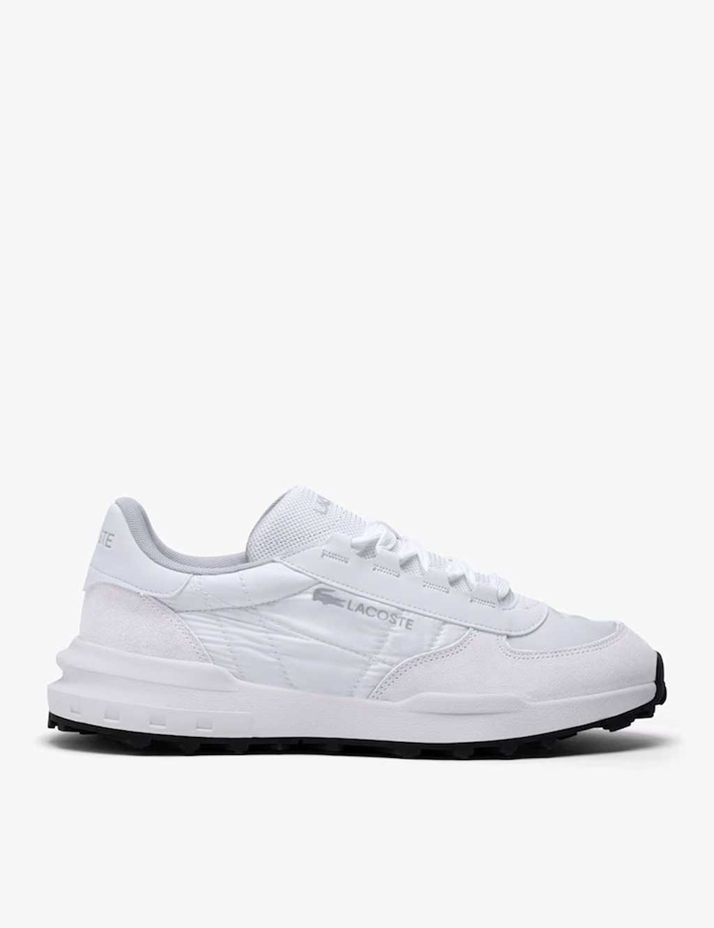 Lacoste Faux Leather Lace Up Trainers White