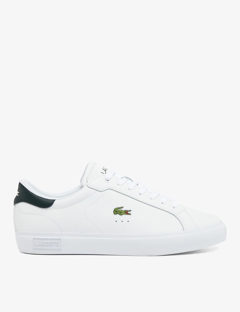Lacoste Powercourt Leather Lace-Up Trainers White