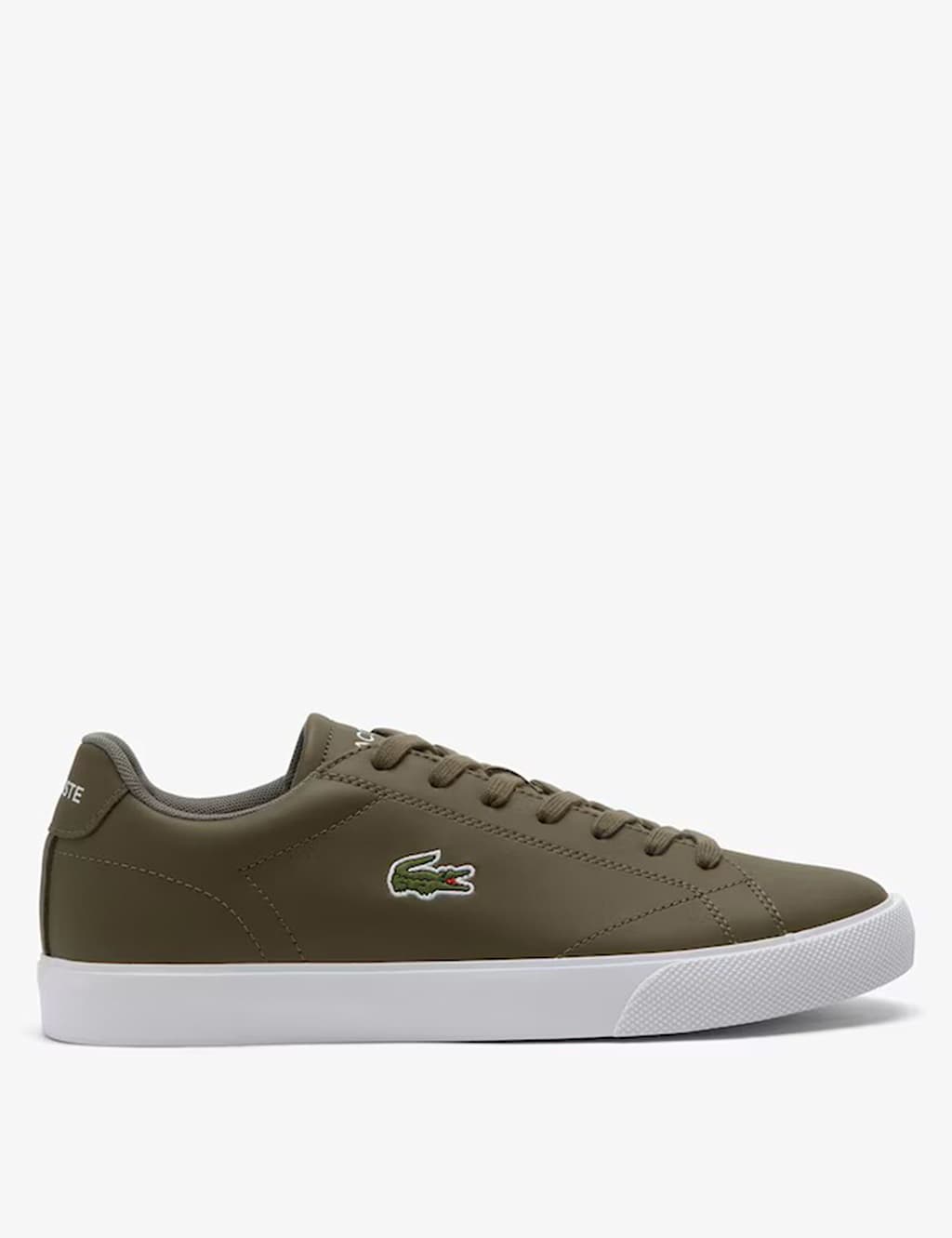 Lacoste Lerond Set Leather Lace-Up Trainers Khaki