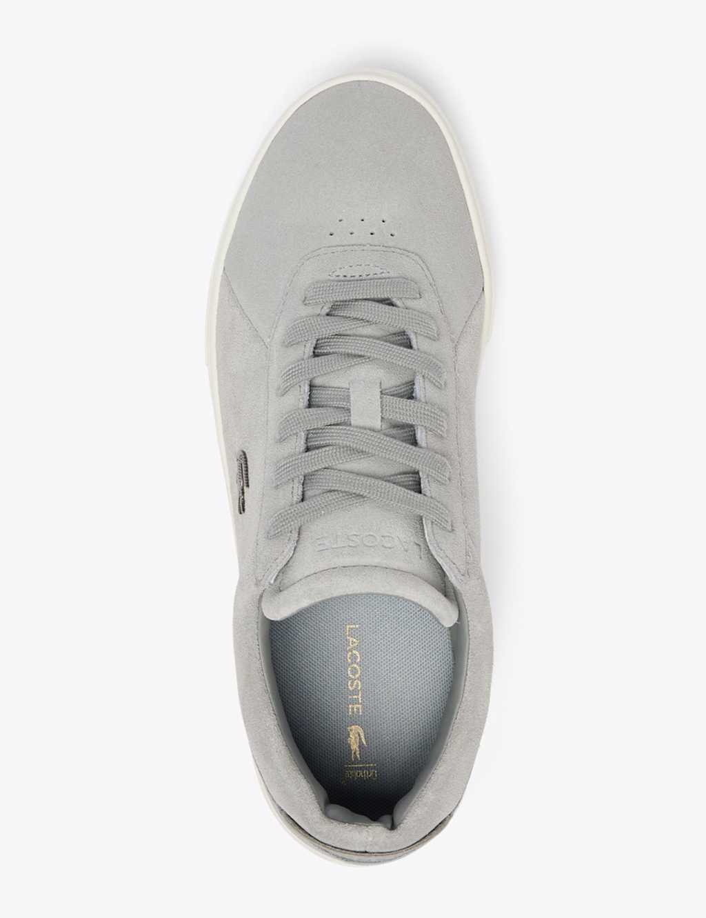 Lacoste Suede Lace Up Trainers Grey