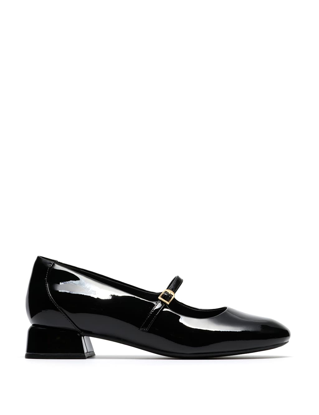 Clarks Women's Leather Buckle Block Heel Mary Jane Shoes - 6 - Black - Available at M&S