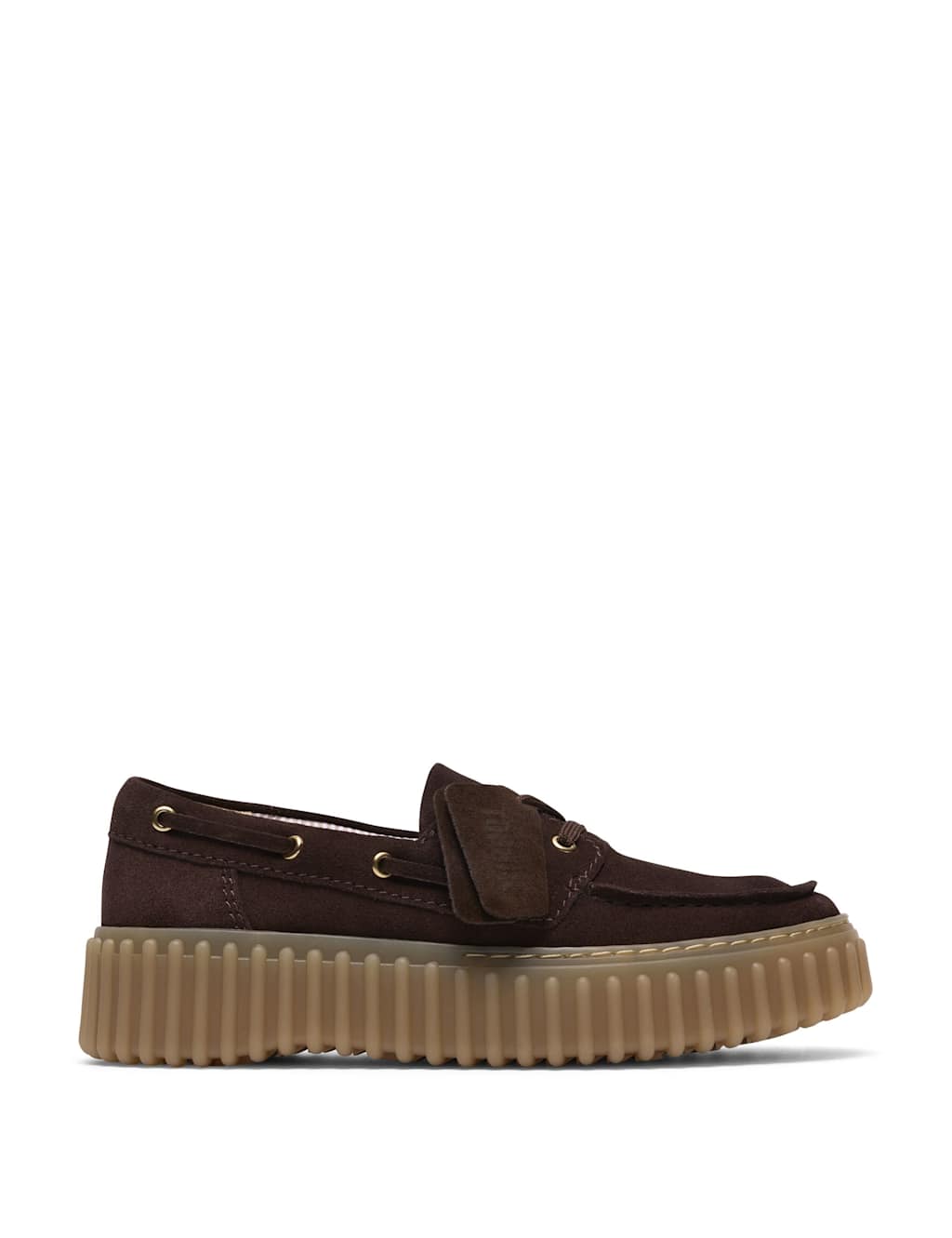Clarks Women's Torhill Suede Dark Brown Platform Boat Shoes - 5 - Available at M&S