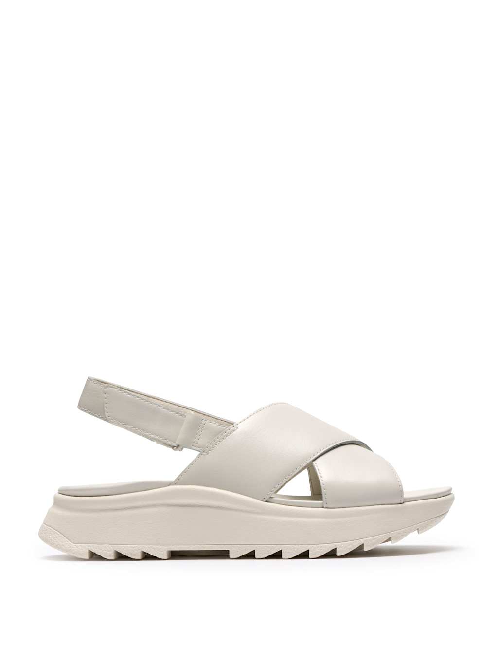 Clarks Women's Leather Platform Slingback Sandals - 7 - White - Available at M&S