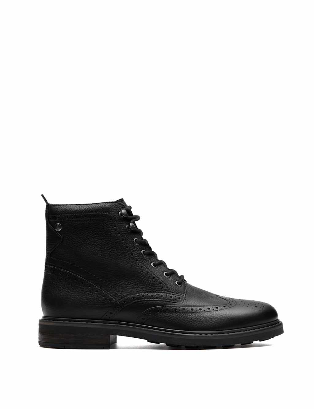 Clarks Leather Brogue Casual Boots Black
