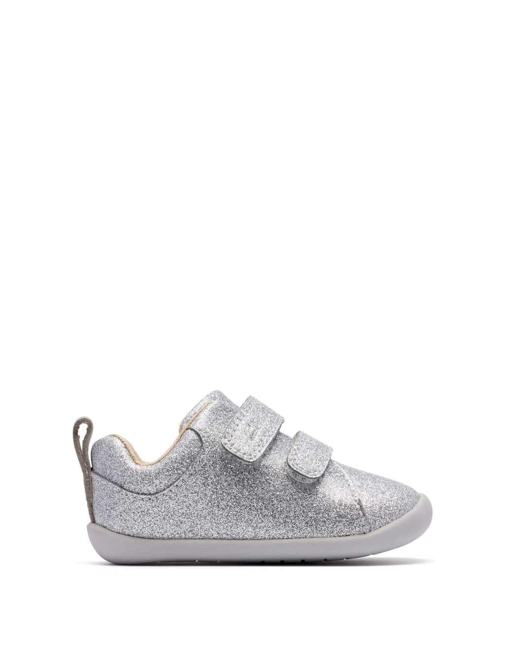 Clarks Kids' Leather Glitter Shoes (3 Small - 5 Small) Silver