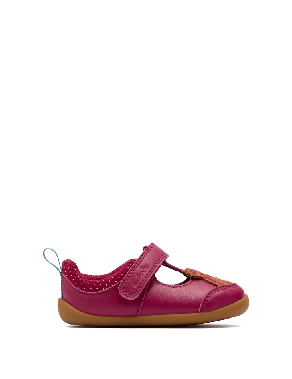 Clarks Kids' Leather Bear T-Bar Shoes (3 Small - 5 Small) Berry