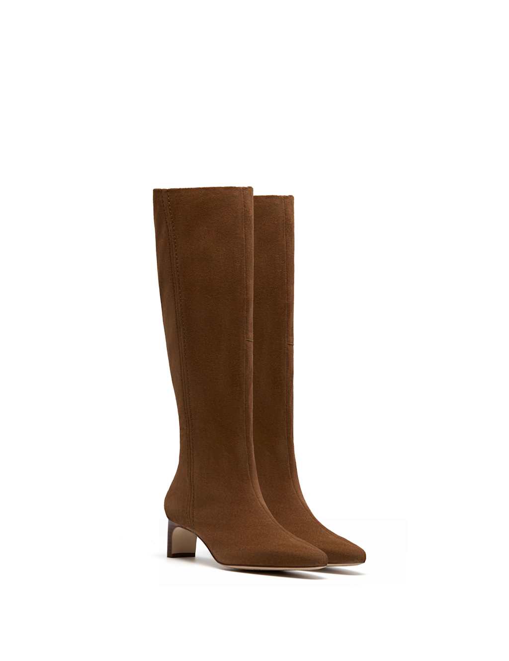 Clarks Suede Knee High Boots Brown