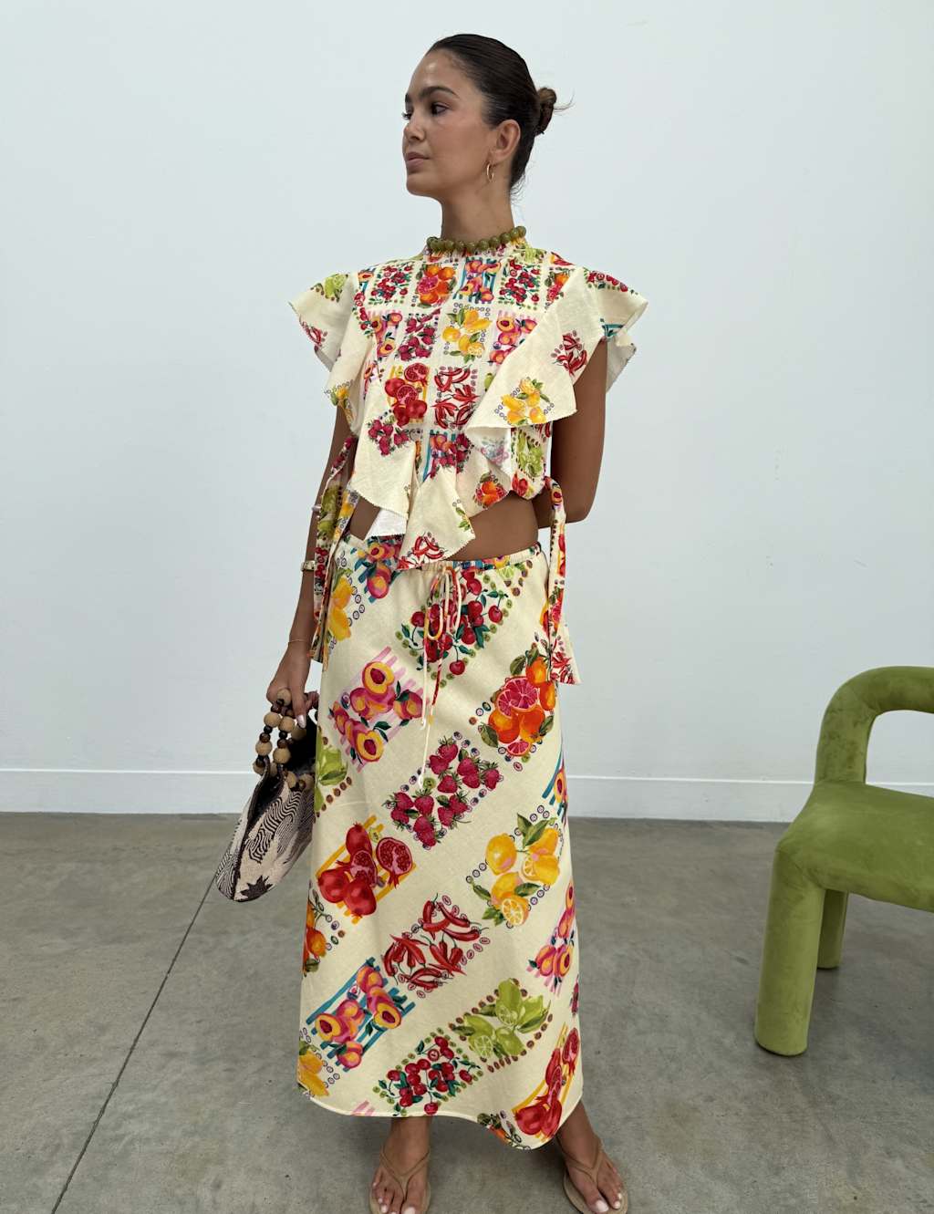 Never Fully Dressed Women's Printed Maxi Utility Skirt - 14 - Cream - Available at M&S