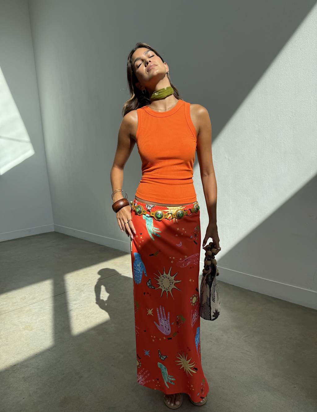 Never Fully Dressed Women's Embroidered Ribbed Vest Top - Extra Large - Orange - Available at M&S