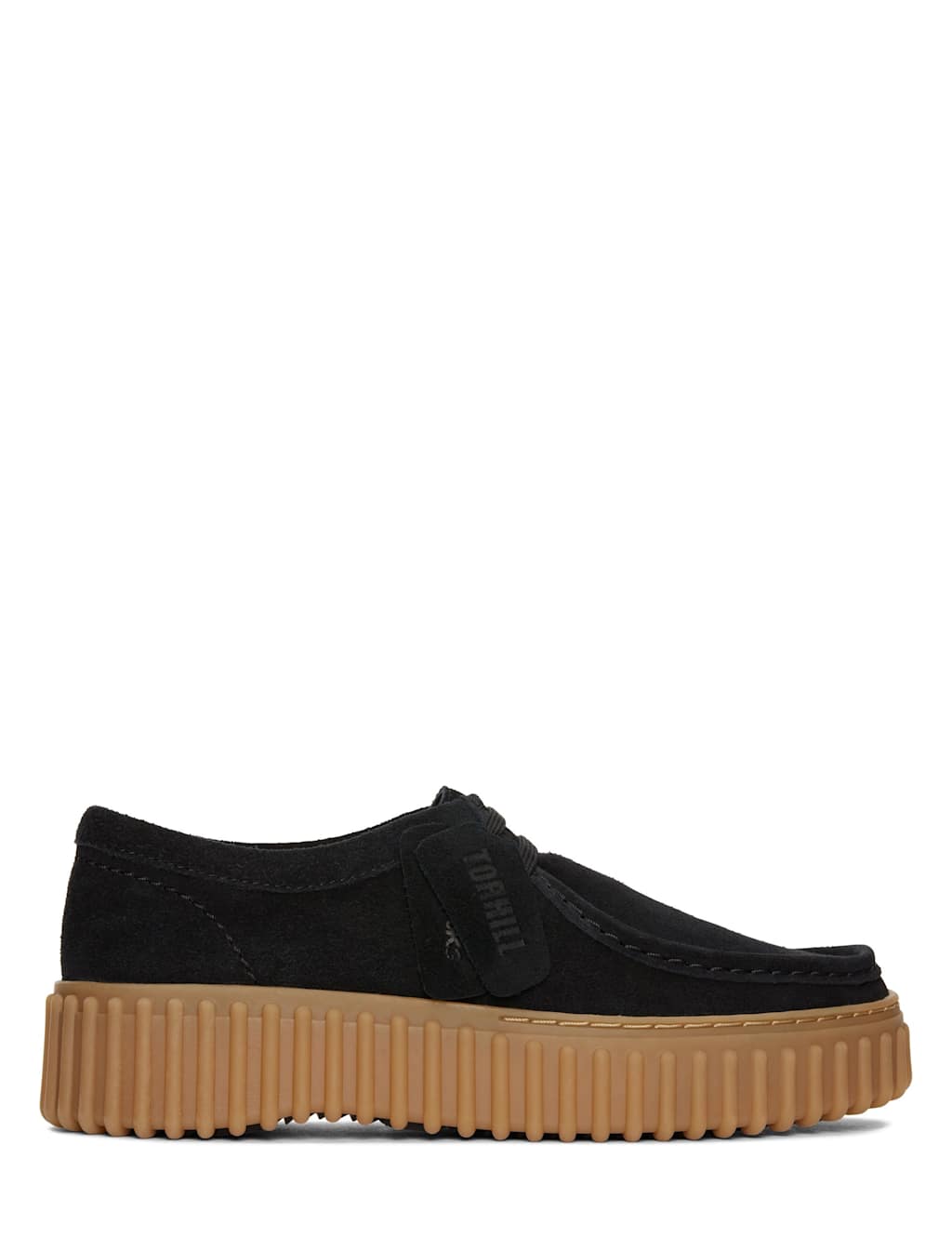 Clarks Suede Flatform Shoes Black