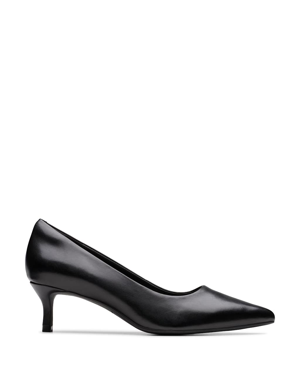Clarks Leather Patent Kitten Heel Court Shoes Black