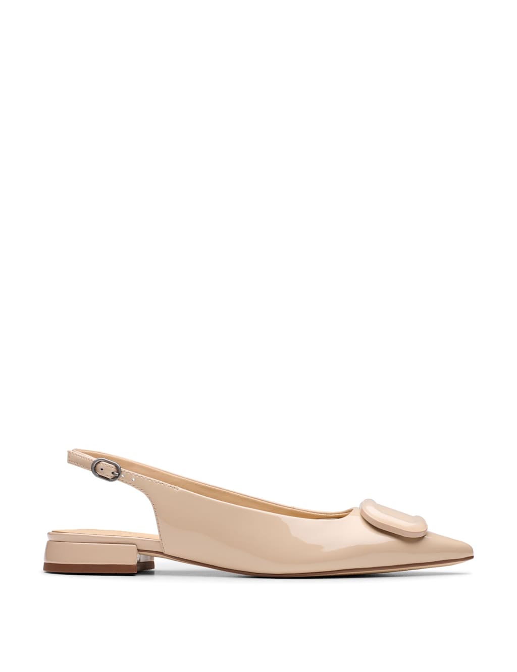 Clarks Leather Flat Pointed Slingback Shoes Sand