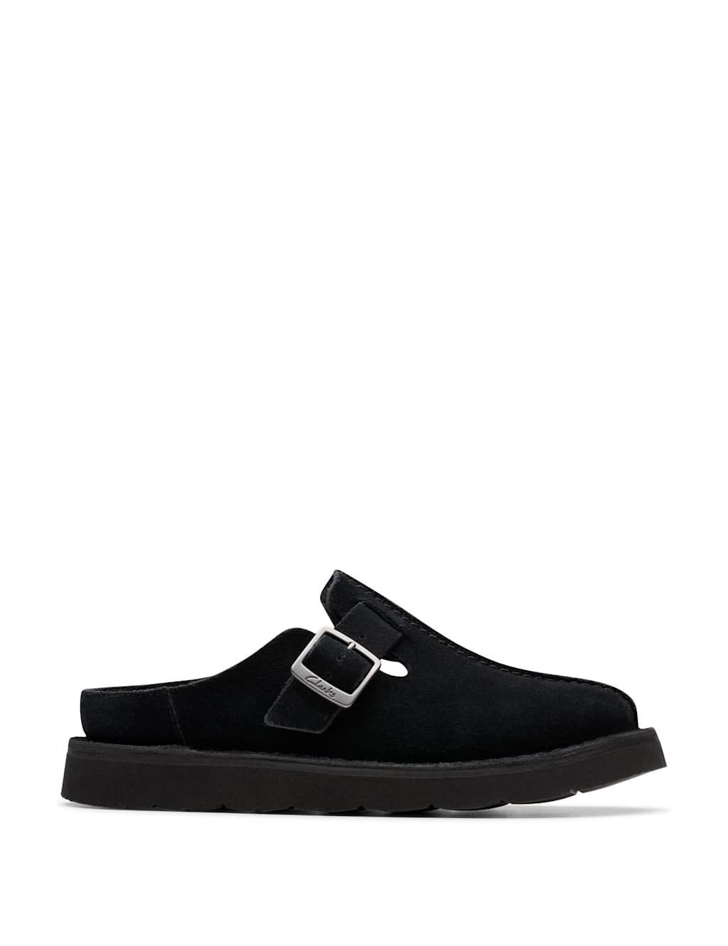 Clarks Suede Slip-On Shoes Black