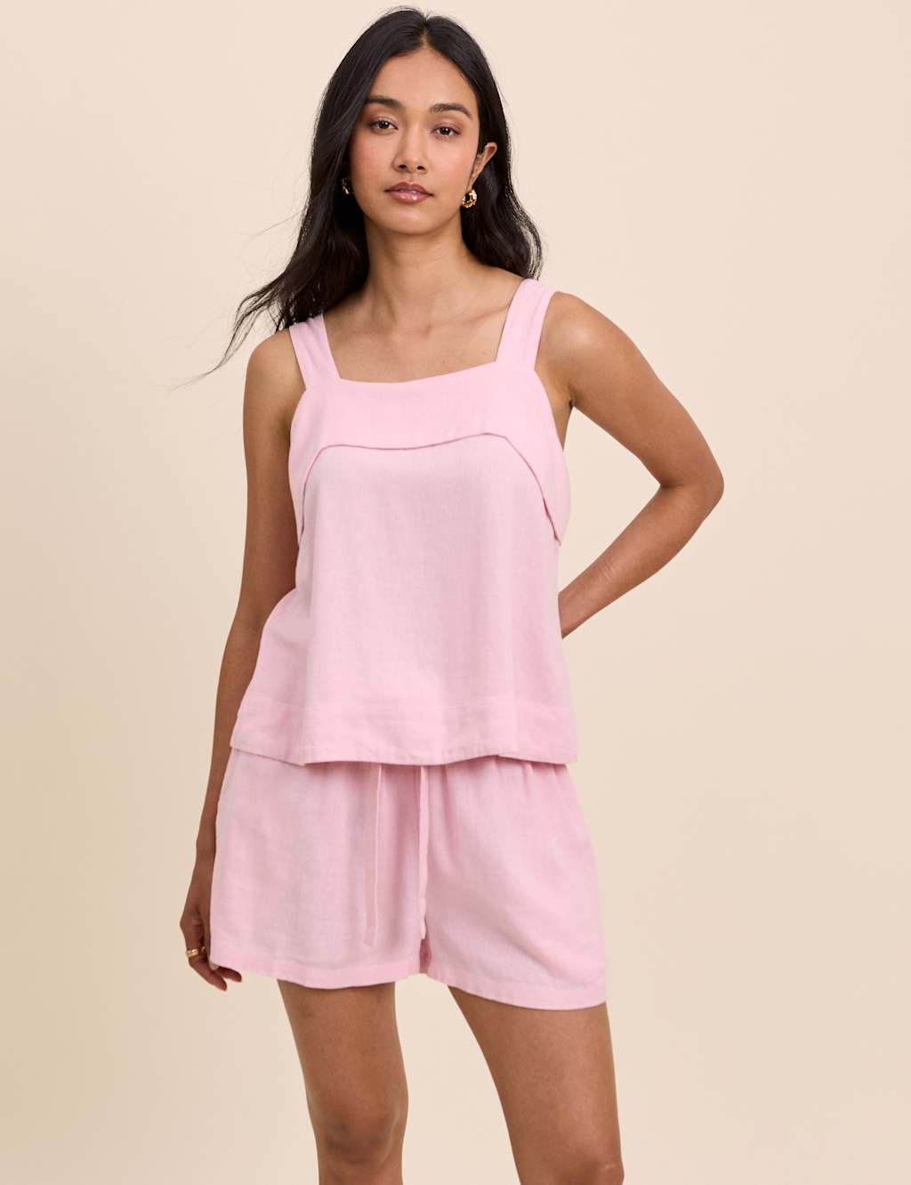 Nobody's Child Women's Square Neck Tie Back Tank Top - 14 - Pink - Available at M&S