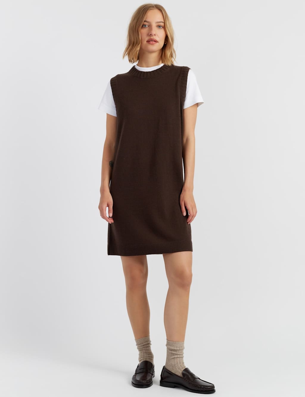 Chinti & Parker Wool Rich Jumper Dress with Cashmere Brown