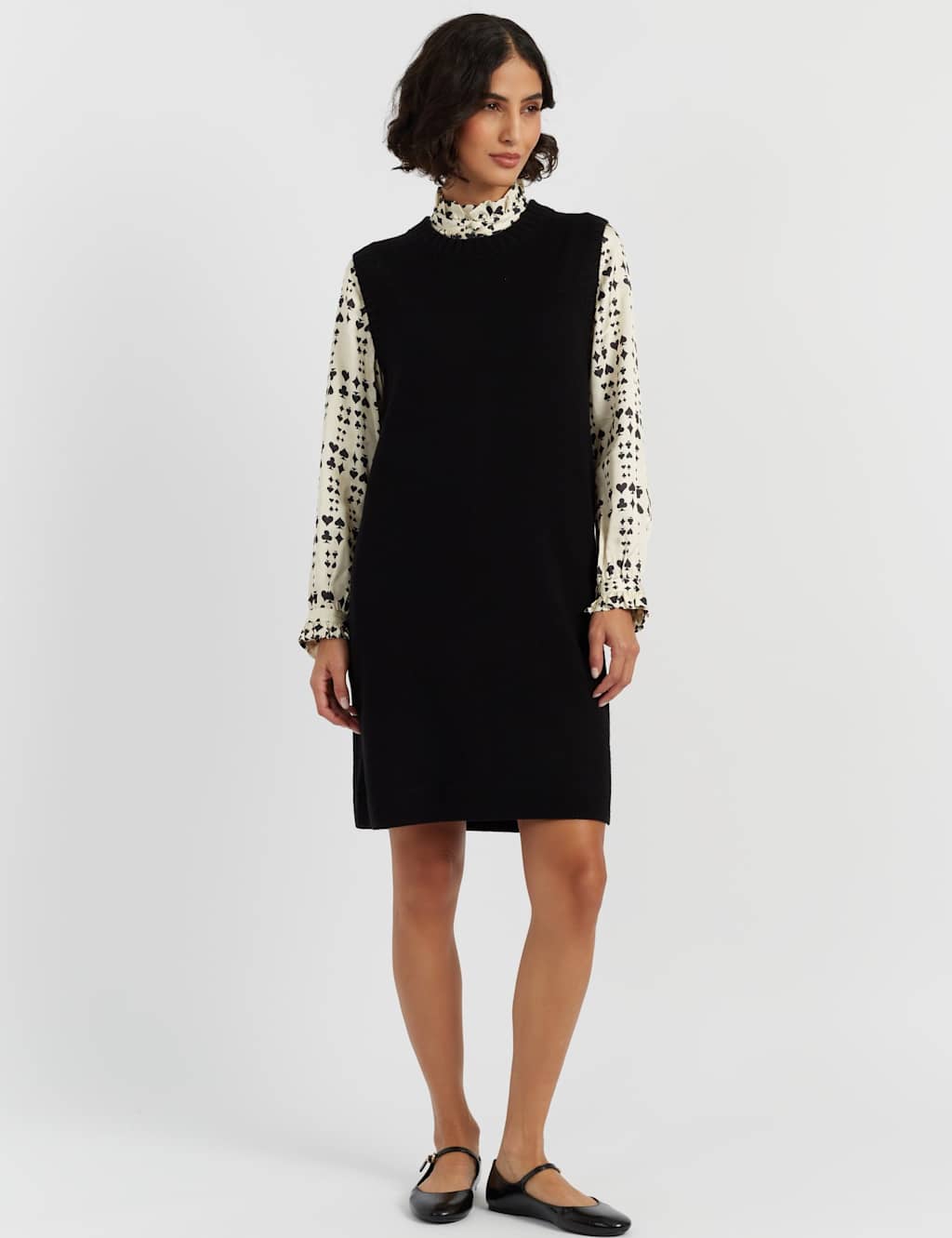 Chinti & Parker Wool Rich Jumper Dress with Cashmere Black