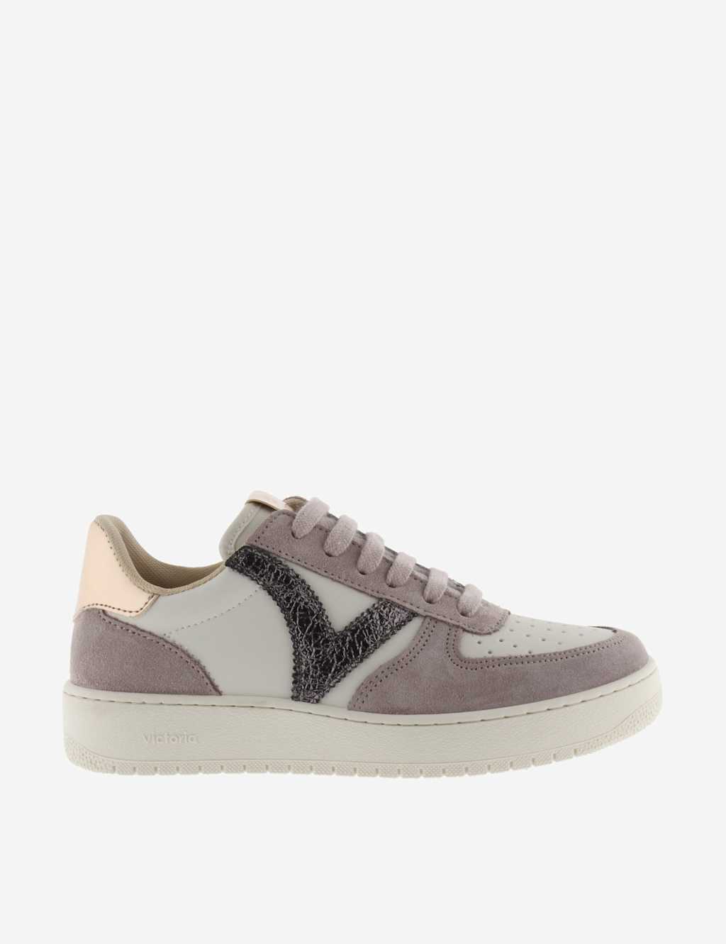 Victoria Madrid Suede Metallic Trainers Grey