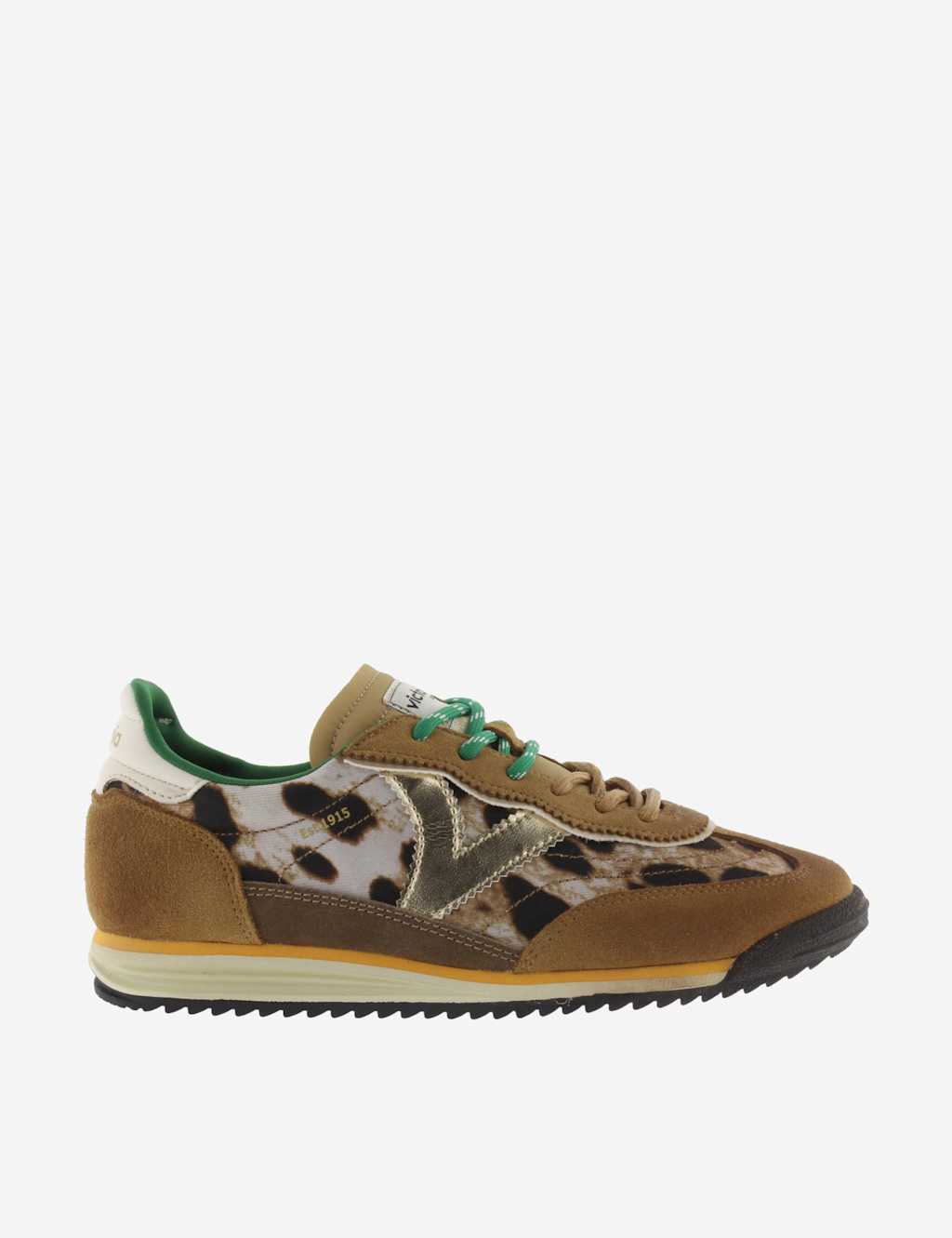 Victoria Saturno Animal Print Trainers Camel