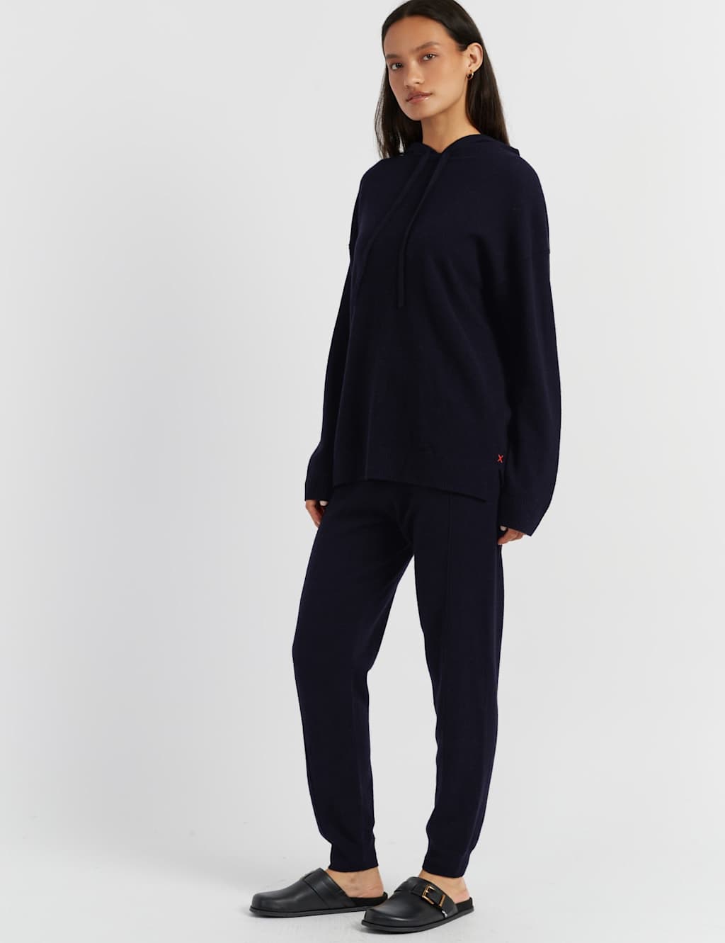 Chinti & Parker Wool Rich Oversized Hoodie With Cashmere Navy