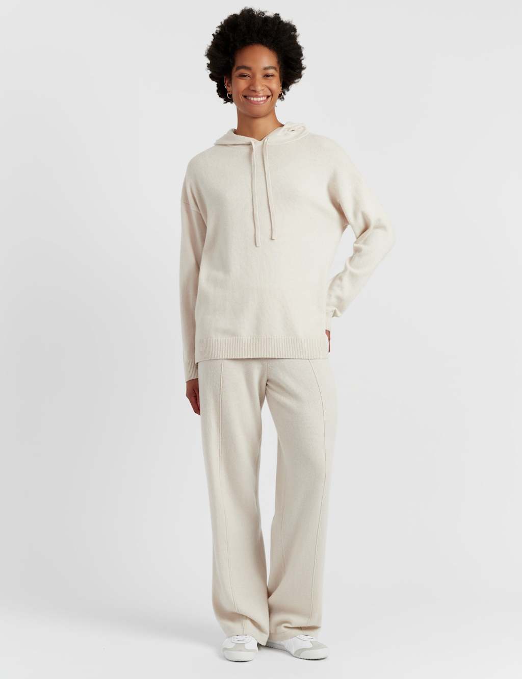 Chinti & Parker Wool Rich Oversized Hoodie With Cashmere Cream