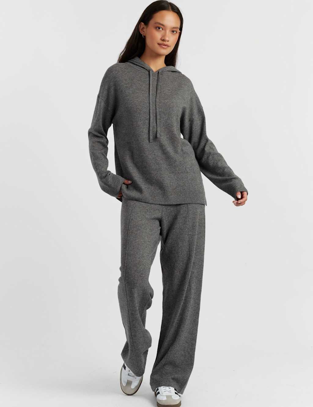 Chinti & Parker Wool Rich Oversized Hoodie With Cashmere Grey