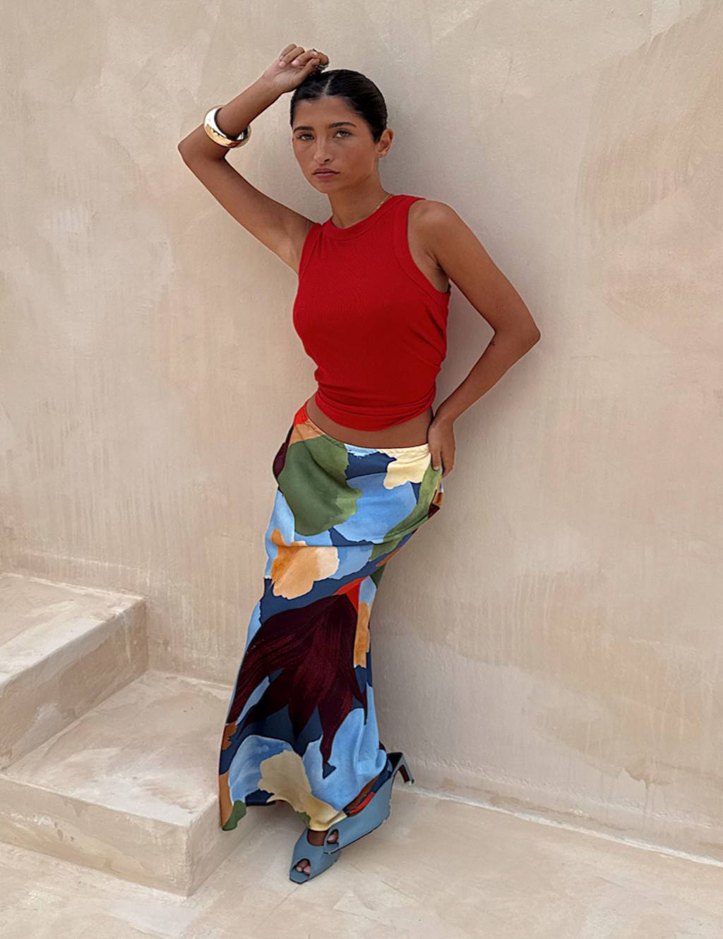 Never Fully Dressed Ribbed Round Neck Vest Top Red