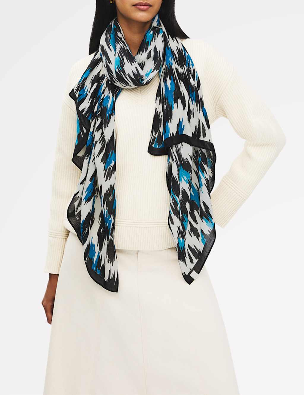 Radley Modal Blend Leopard Print Scarf Natural