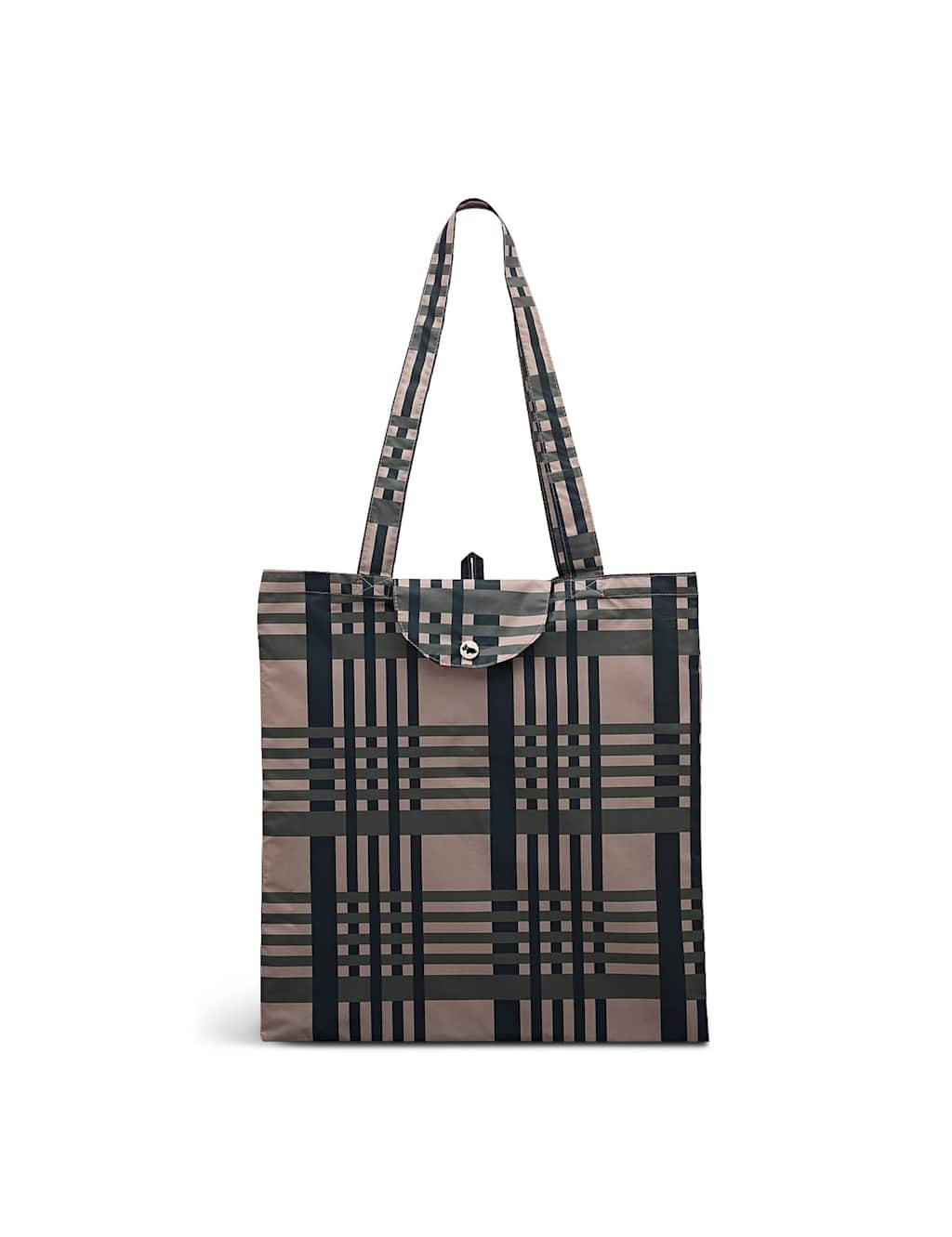 Radley Checked Foldaway Tote Bag Beige Mix