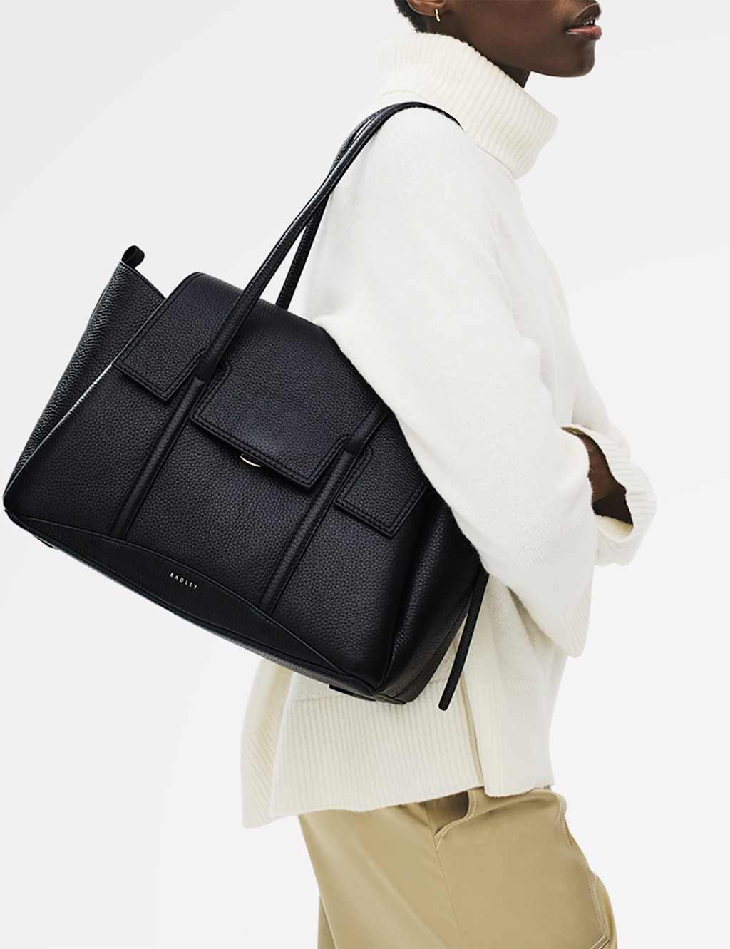 Radley Leather Chancery Flapover Shoulder Bag Black