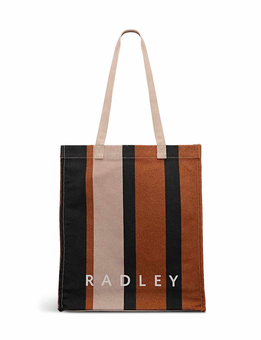 Radley Canvas Striped Open Top Tote White