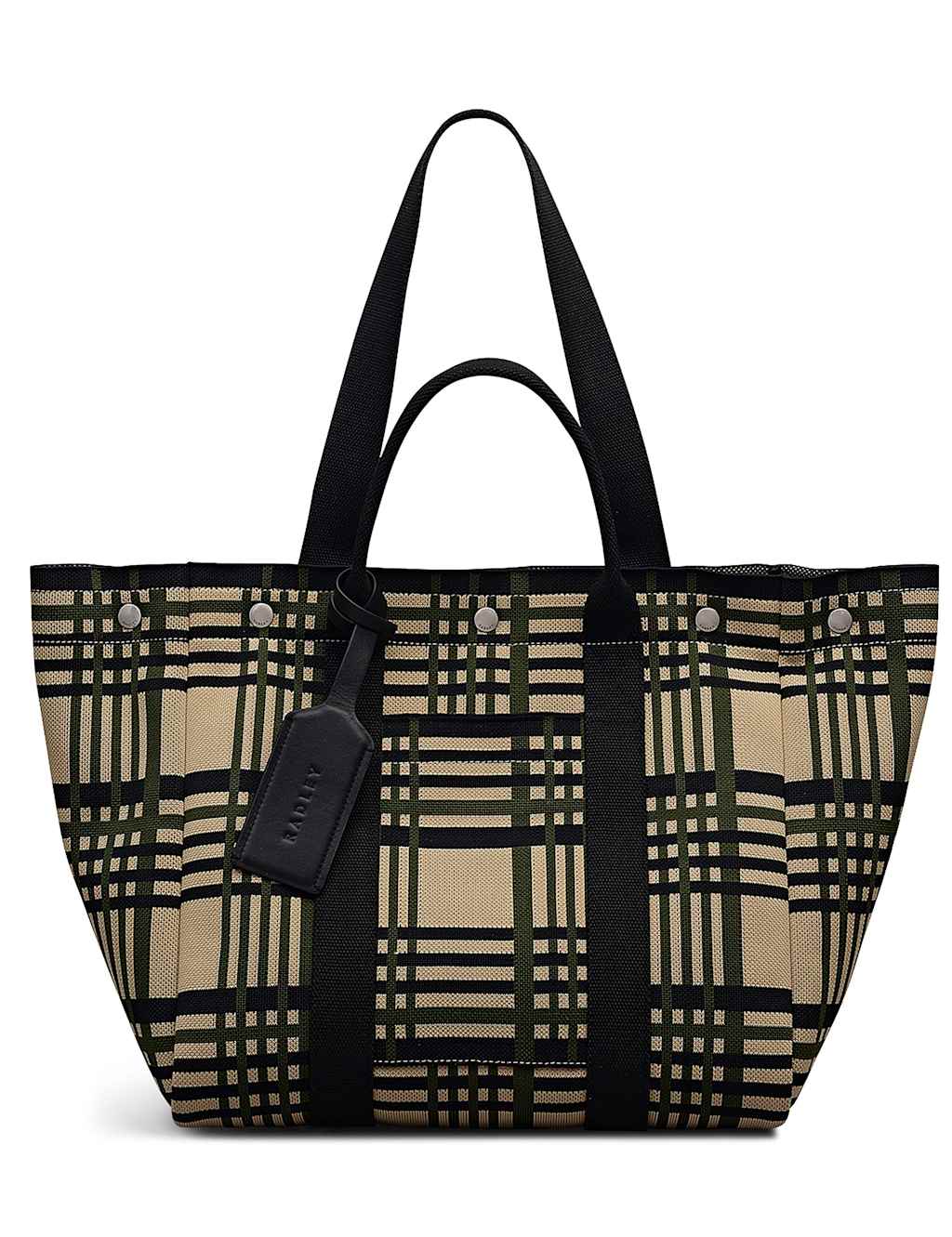 Radley Hadleigh Place Check Double Handle Tote Bag Beige