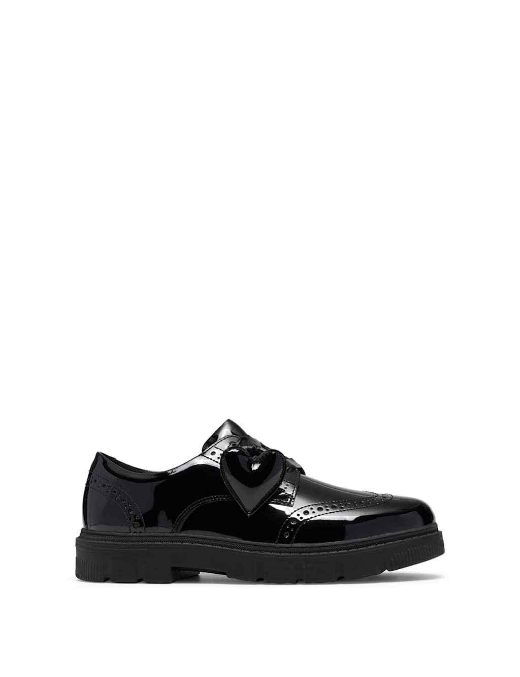 Clarks Girls Patent Leather School Shoes (3-7 Large) - 6 - Black - Available at M&S