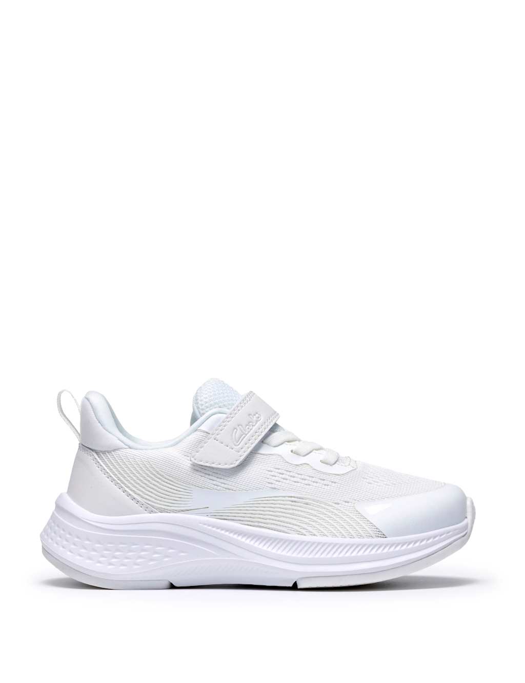 Clarks Boys Riptape Trainers (7 Small-2 Large) - 11 - White - Available at M&S