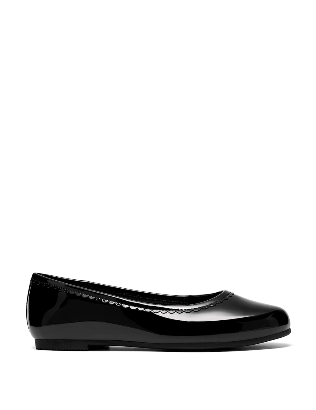 Clarks Girls Leather Slip-on Ballet Pumps (3 Large - 7 Large) - 5 - Black - Available at M&S
