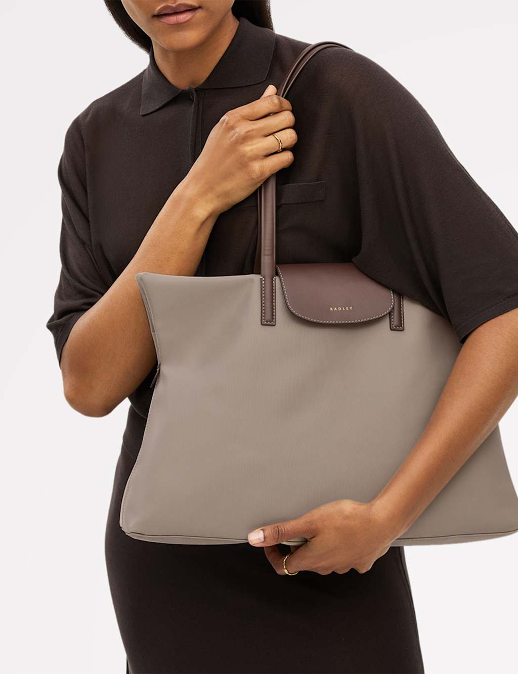 Radley Padded Essentials Zip Top Tote Bag Beige