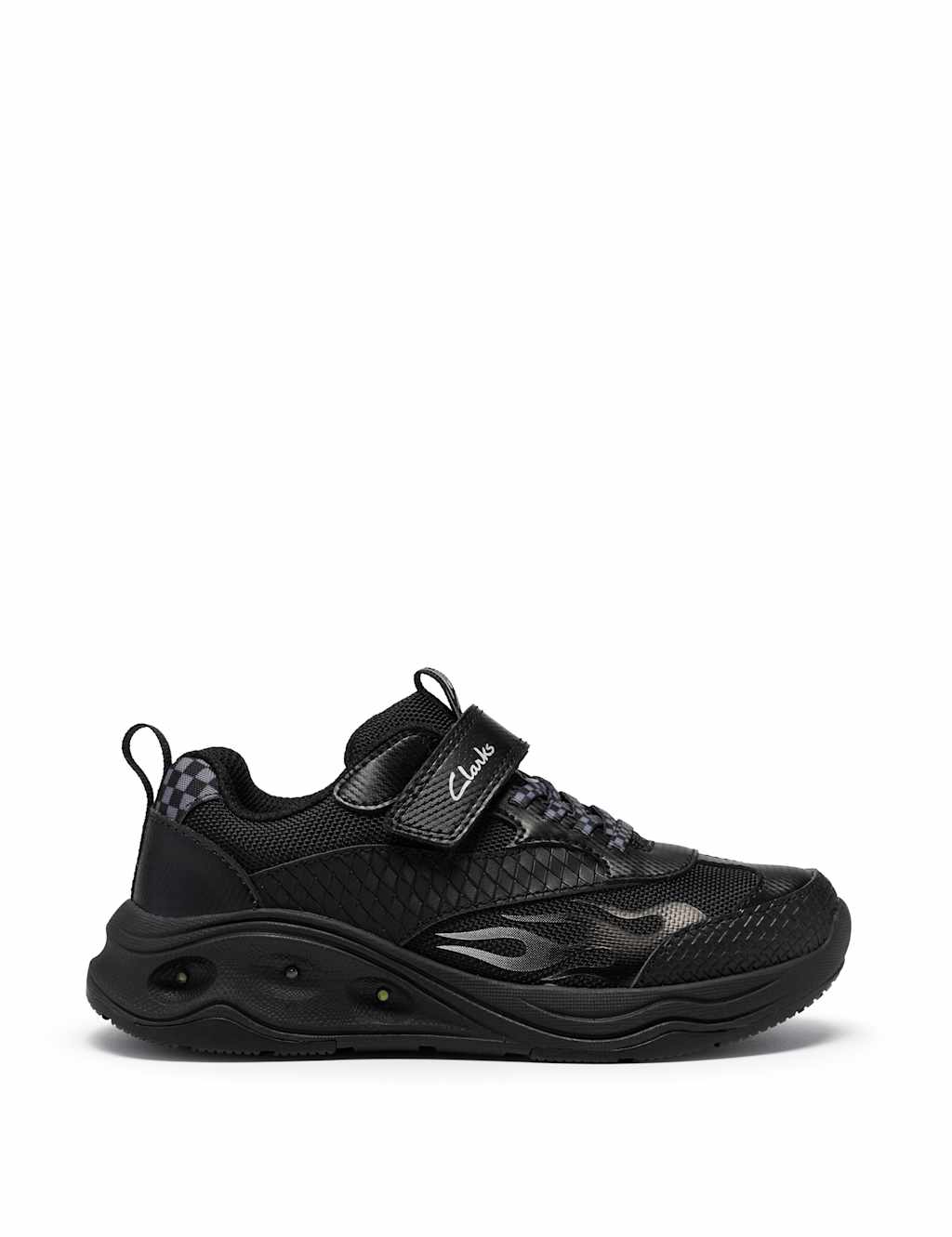 Clarks Boys Light Up Riptape Trainers (7 Small - 2 Large) - 11 - Black - Available at M&S