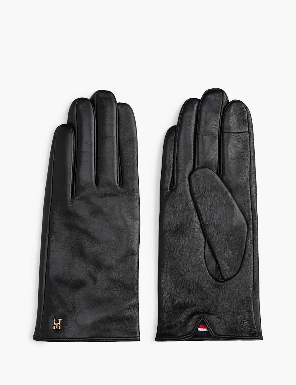 Tommy Hilfiger Elevated Chic Leather Gloves Black