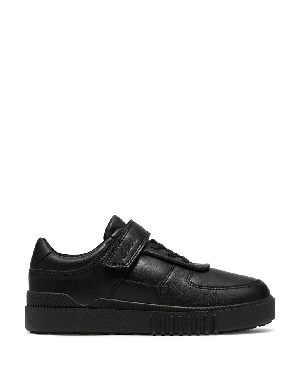 Clarks Boys Leather Riptape School Shoes (13 ½ Small - 2½ Large) - 11½ - Black - Available at M&S