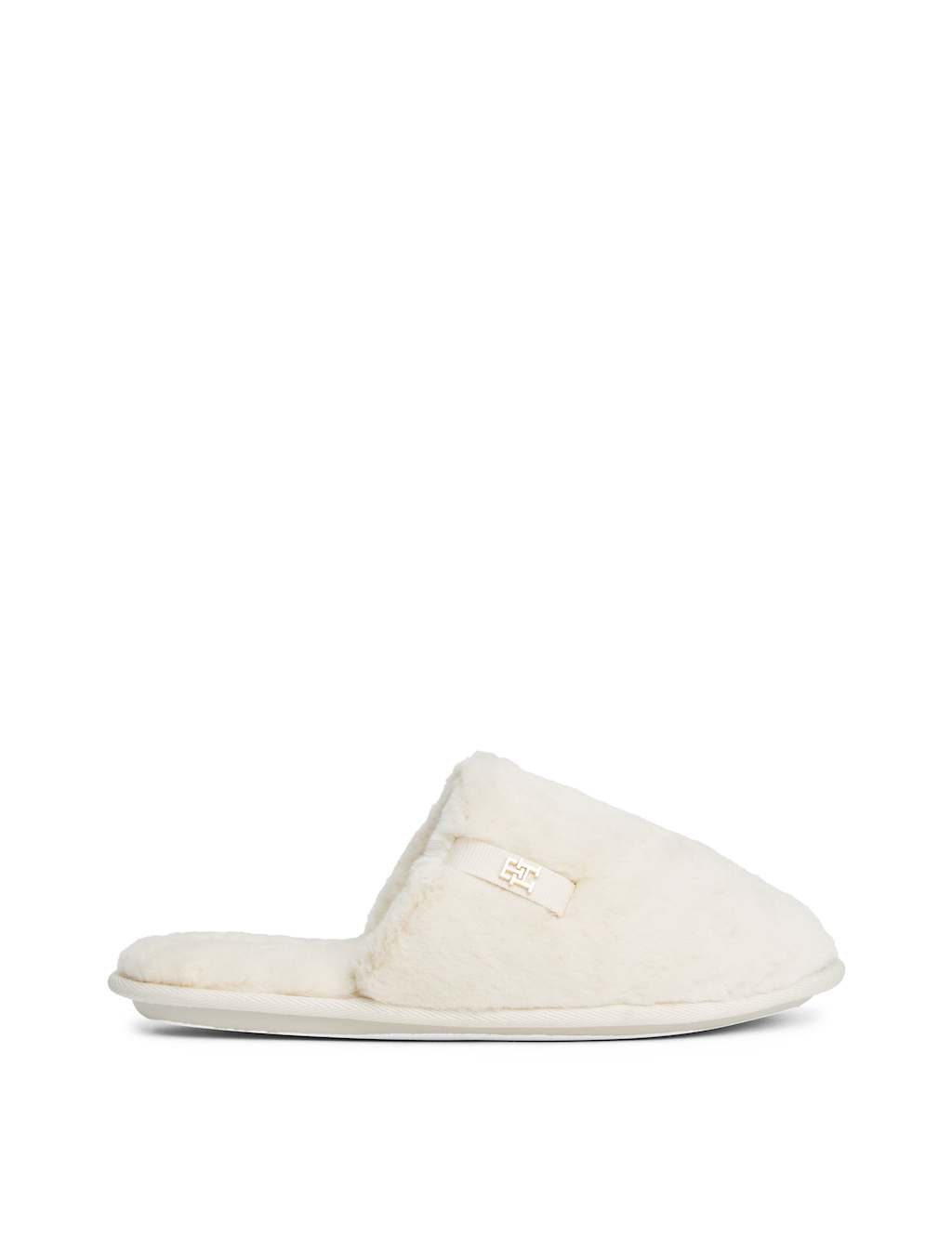 Tommy Hilfiger Faux Fur Mule Slippers White