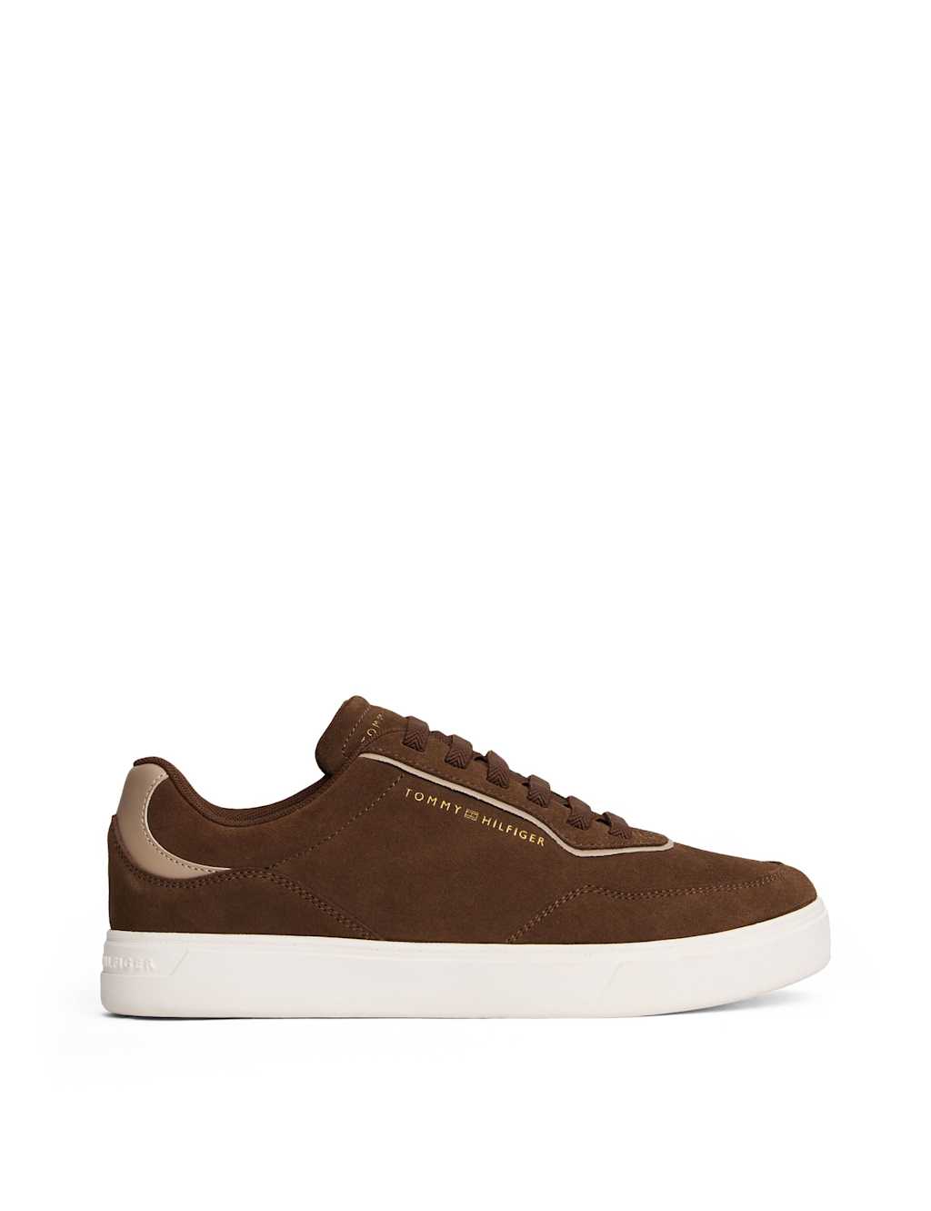Tommy Hilfiger Casual Suede Lace Up Trainers Brown
