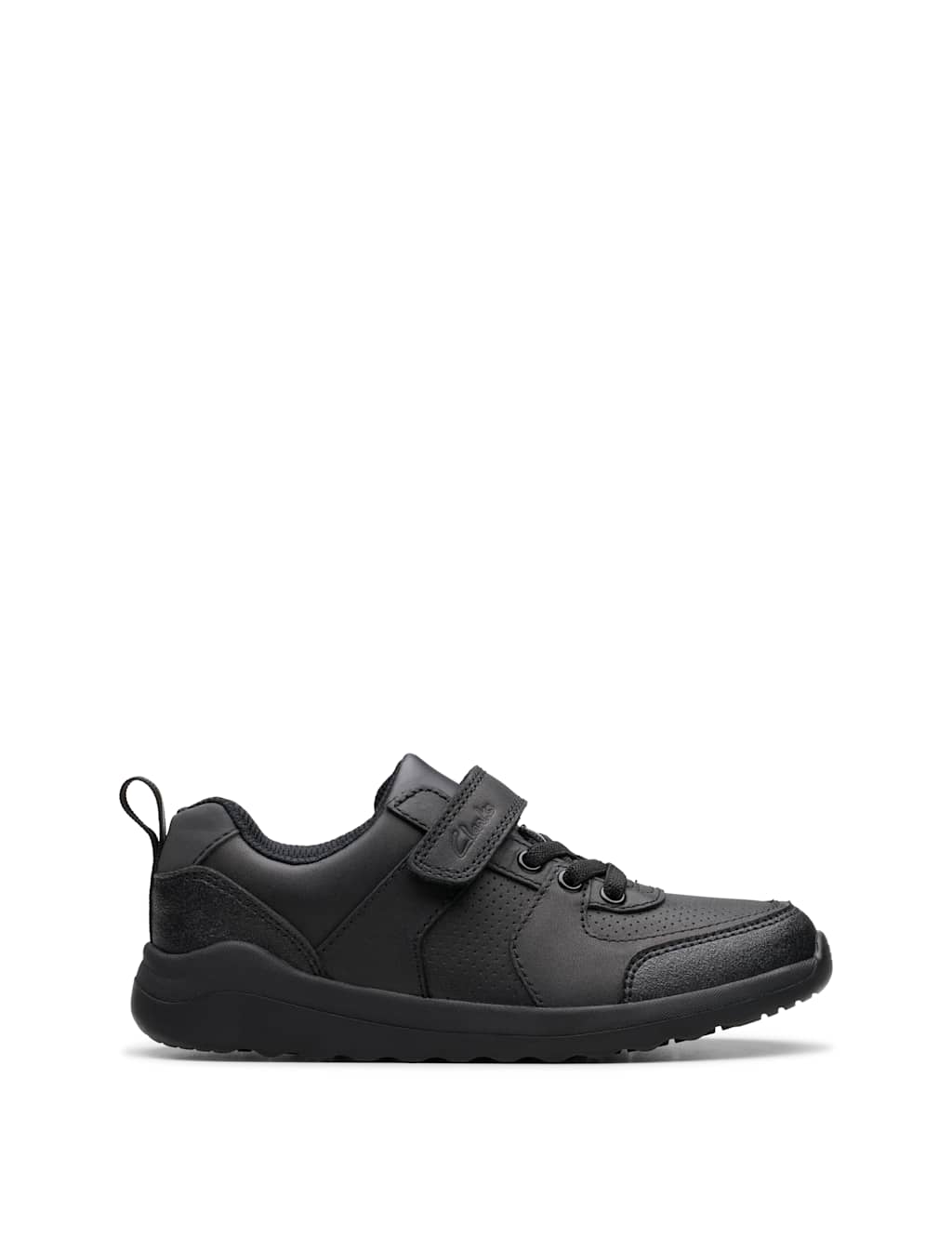 Clarks Boys Leather Riptape Fastening School Shoes (13 Small - 2½ Large) - 1½ - Black - Available at M&S