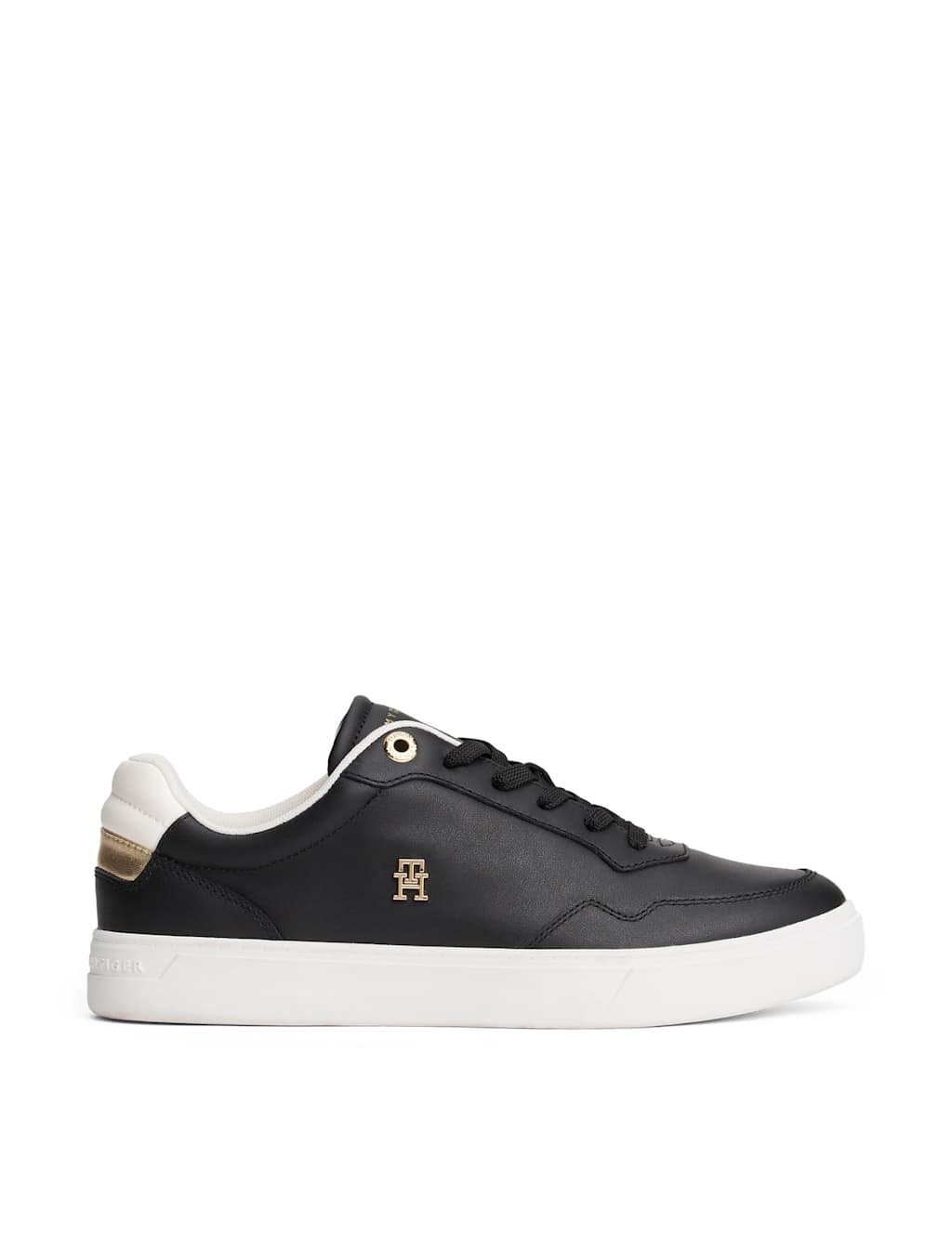 Tommy Hilfiger Elevated Court Leather Trainers Black