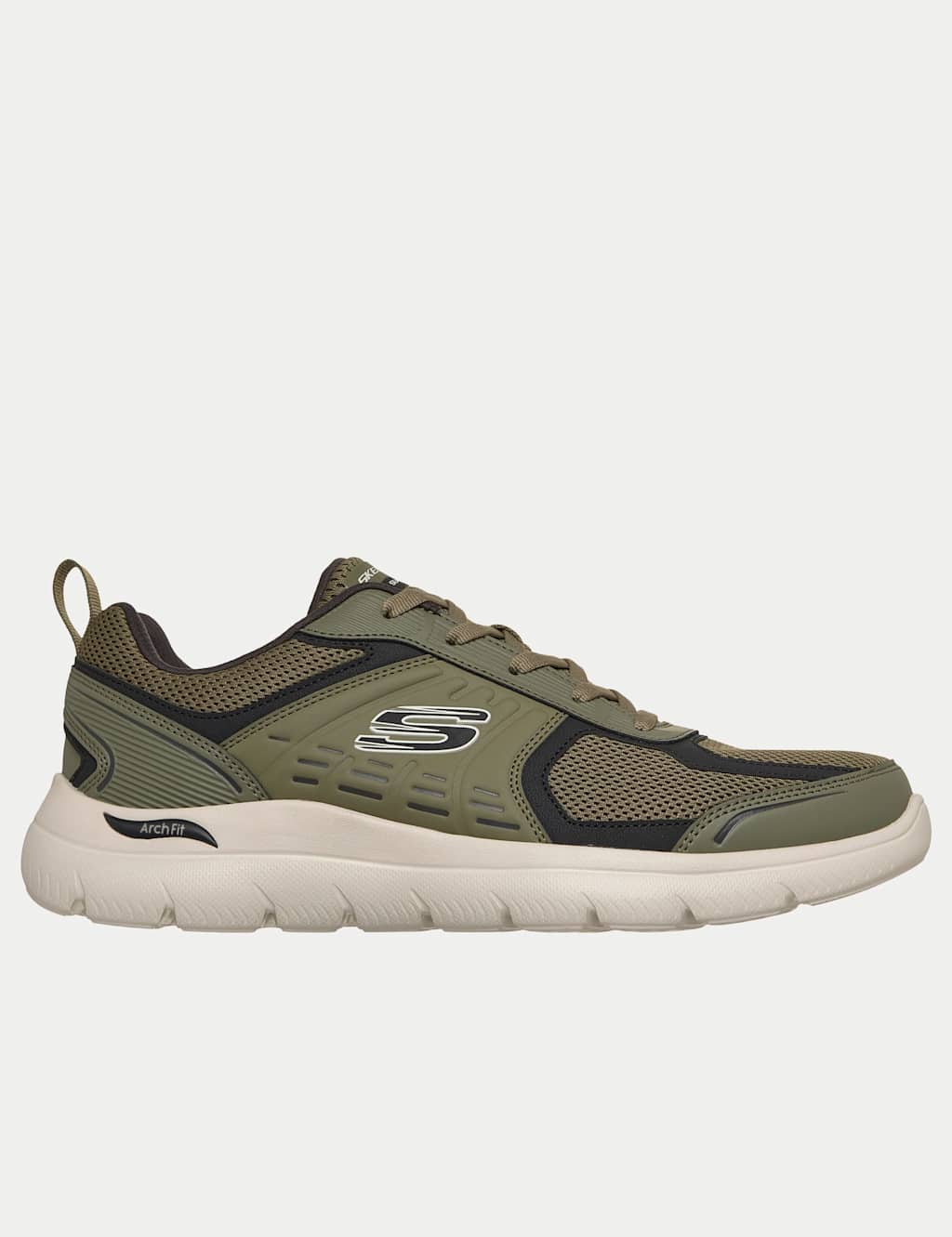 Skechers Men's Arch Fit Summits Leege Trainers - 9 - Olive - Available at M&S