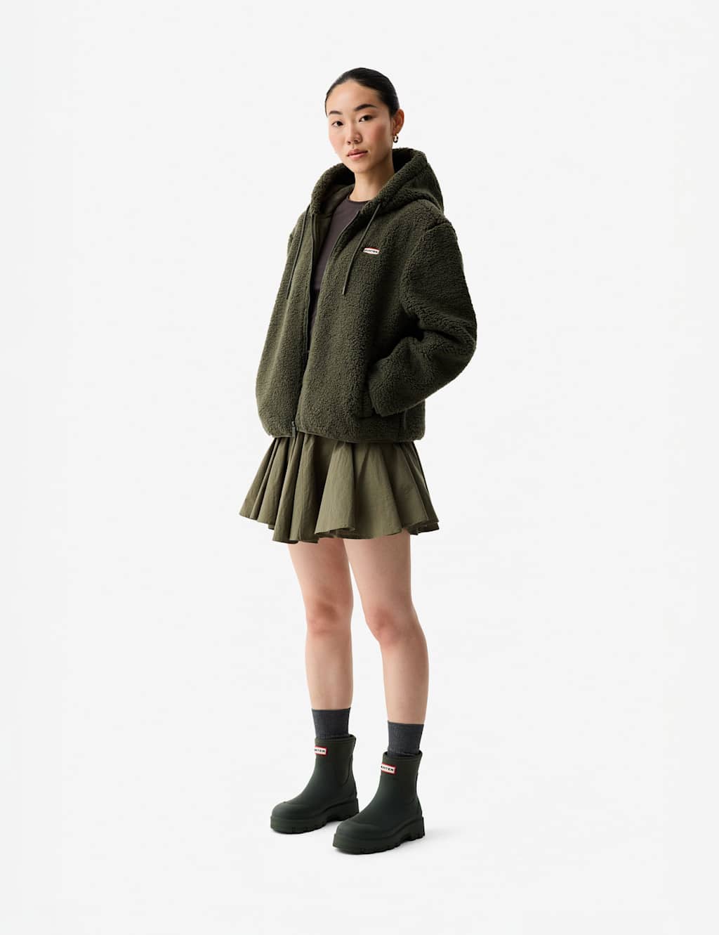 Hunter Bonelle Borg Fleece Jacket Green