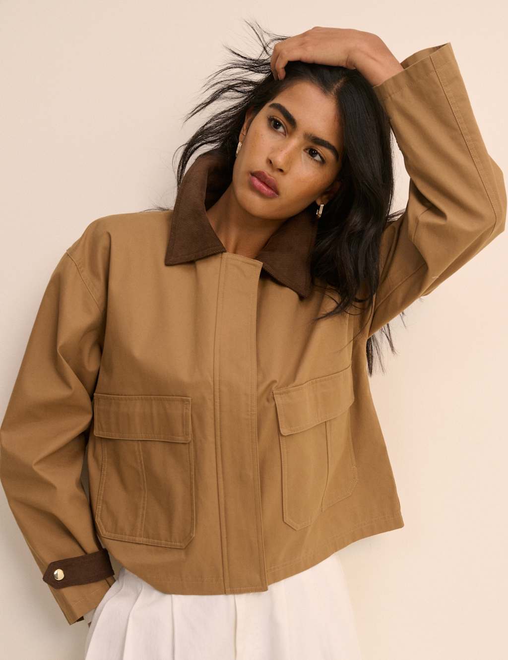 Nobody's Child Women's Pure Cotton Barn Jacket - Small - Beige - Available at M&S