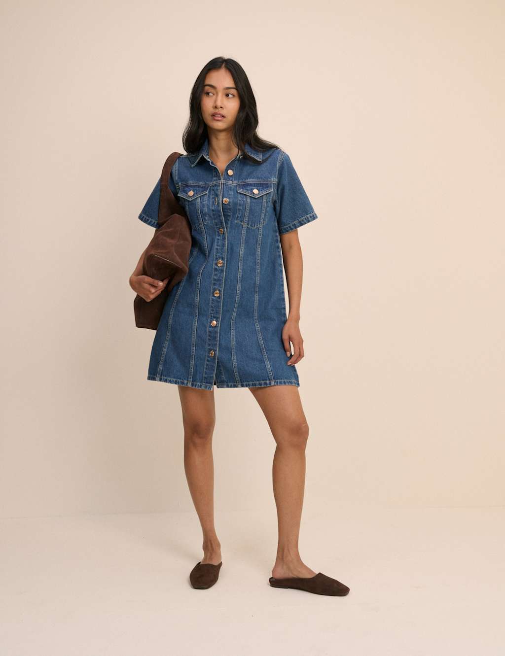 Nobody's Child Women's Denim Mini Shirt Dress - 12 - Available at M&S