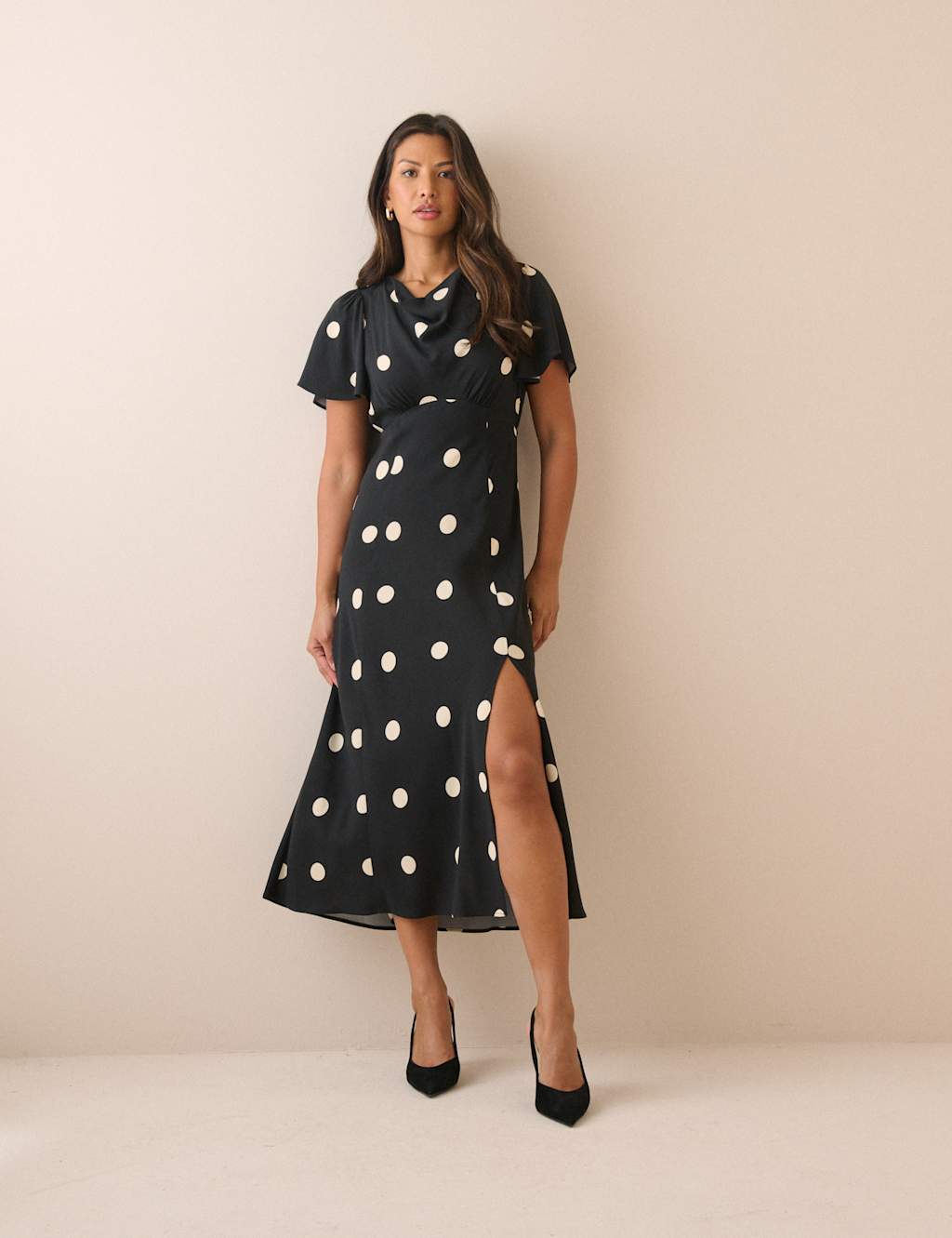 Nobody's Child Women's Polka Dot Midi Dress - 8 - Black - Available at M&S