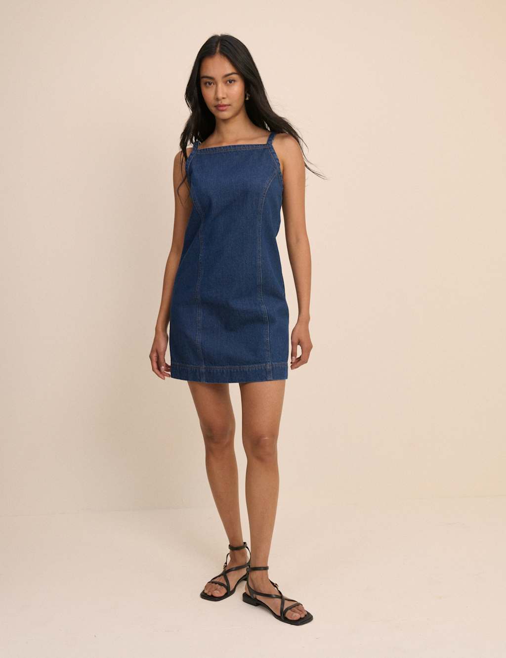Nobody's Child Women's Denim Square Neck Mini Shift Dress - 8 - Available at M&S